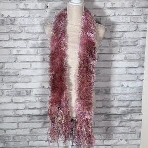 Maaz Pink Brown Soft Fuzzy Shabby Chic Scarf